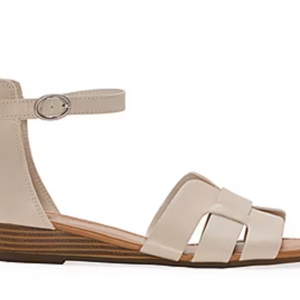 (2) Ana legión cream Womens Legion Wedge Sandals - Picture 2 of 10